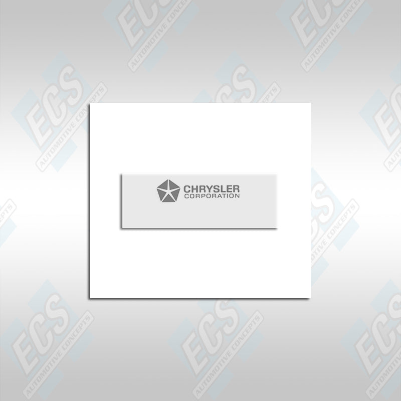 1968-74 Mopar: Factory Exact VIN Plate Dry Transfer