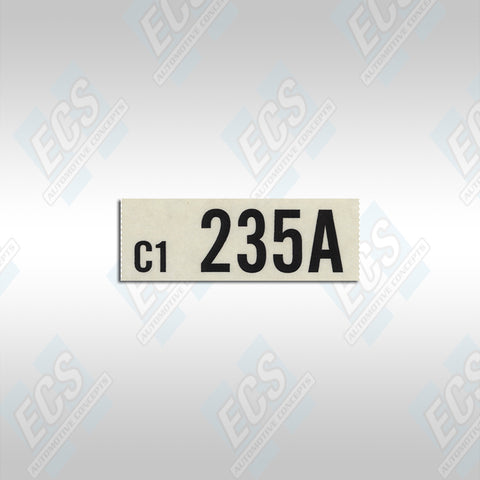 1966-67 Ford: Engine Identification Decal (Multiple Options!)