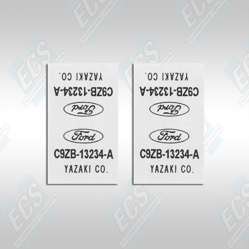 1969 Mustang: Front Parking Light Wiring Harness Tag (Multiple Options!)
